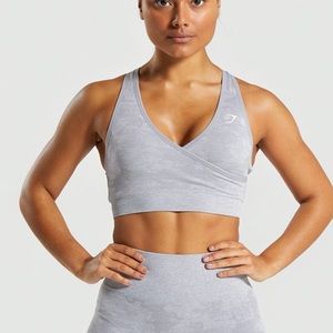 Gymshark “Lilac” grey Camo bra